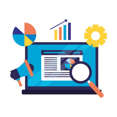 Mobil pazarlama istatistik analiz arama motoru optimizasyonu vektör çizim