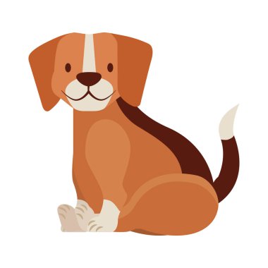 Beagle köpek Evcil hayvan beyaz arka plan vektör çizim üzerinde