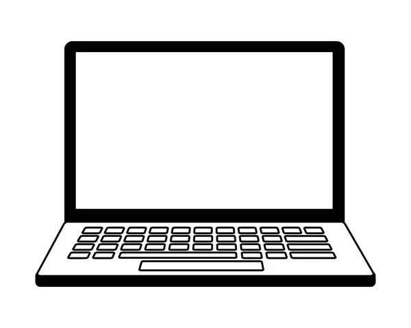 Computador Portátil Sobre Fundo Branco Ilustração Vetorial — Vetor de Stock
