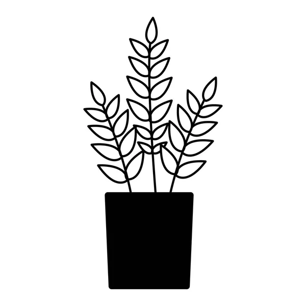 Растение Горшке Белом Фоне — стоковый вектор