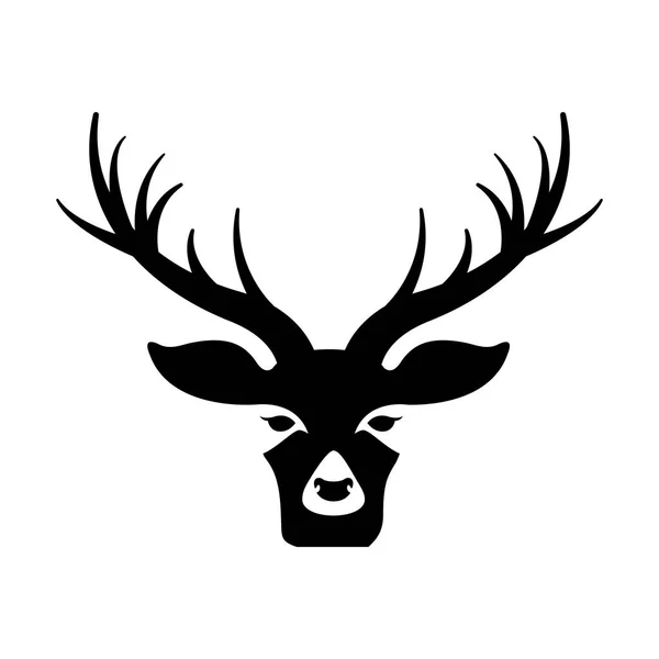 鹿の頭の白い背景のベクトル イラスト — ストックベクタ