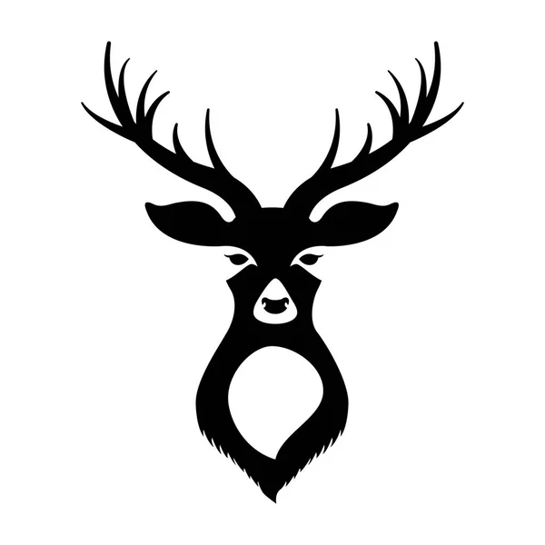 Deer Head White Background Vector Illustration — Stock Vector
