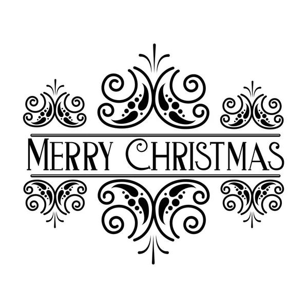 Lettering Merry Christmas Decoration Celebration Vector Illustration — Stock Vector