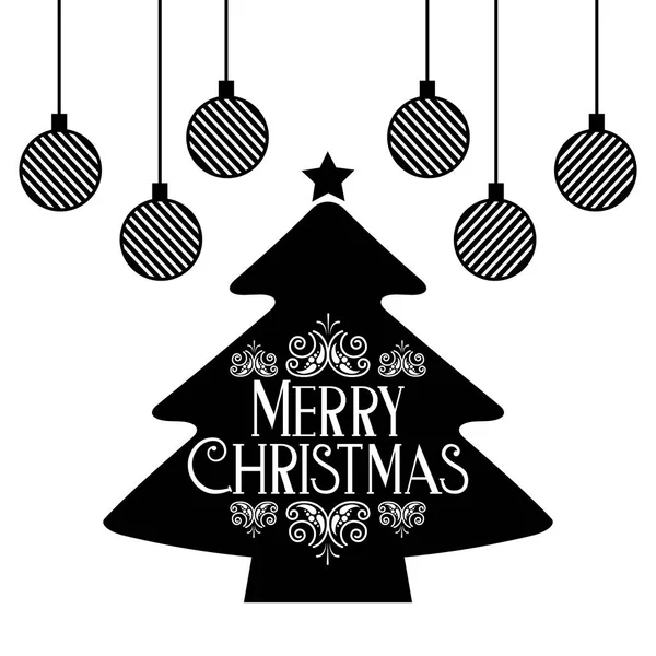 Tannenbaumkugeln Frohe Weihnachten Dekoration Vektor Illustration — Stockvektor
