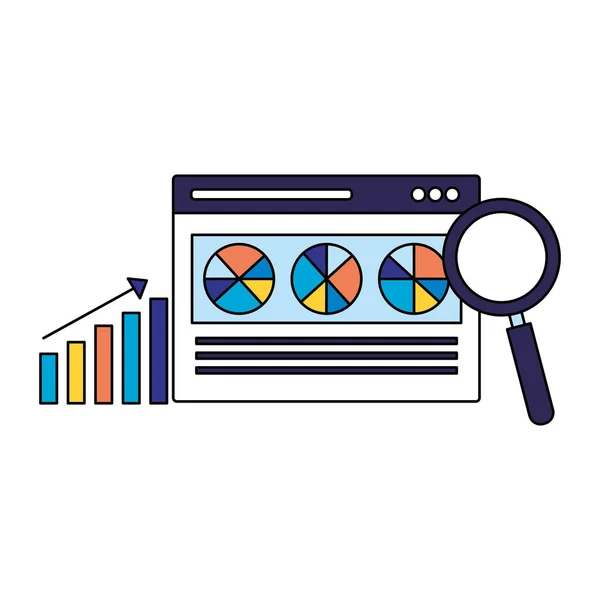 Sitio Web Análisis Diagrama Motor Búsqueda Optimización Vector Ilustración — Vector de stock