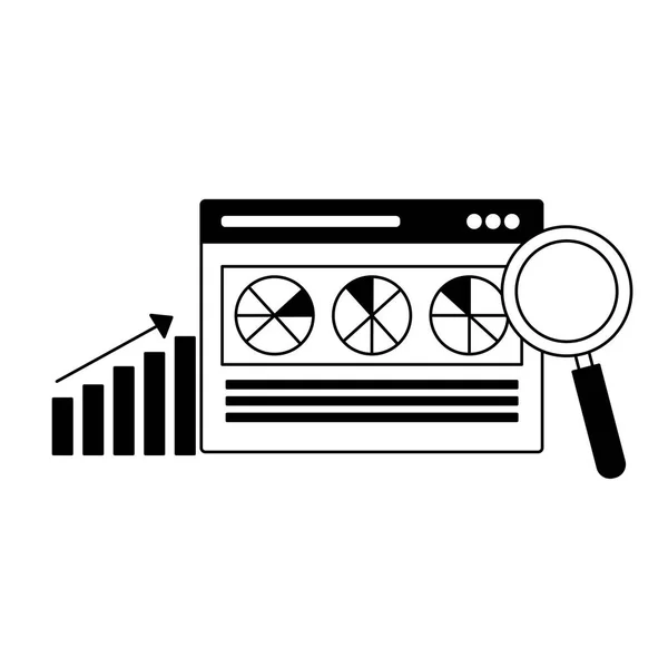 Stronie Internetowej Analizy Diagramu Szukaj Silnika Optymalizacji Wektor Ilustracja — Wektor stockowy