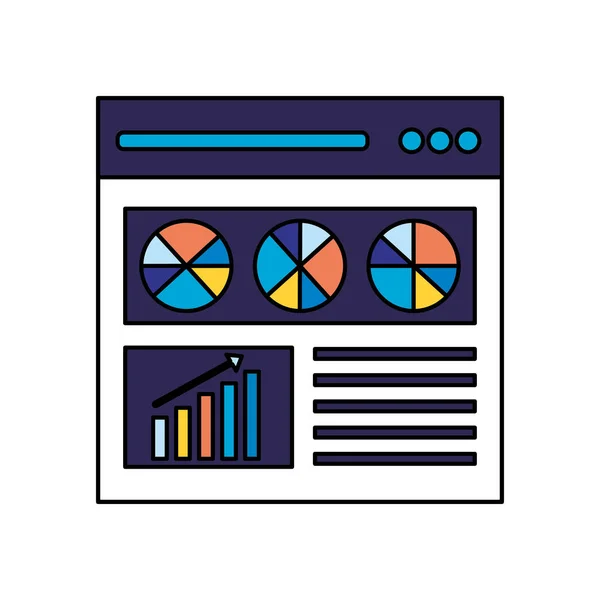 Website Diagramm Statistiken Suchmaschinenoptimierung Vektor Illustration — Stockvektor