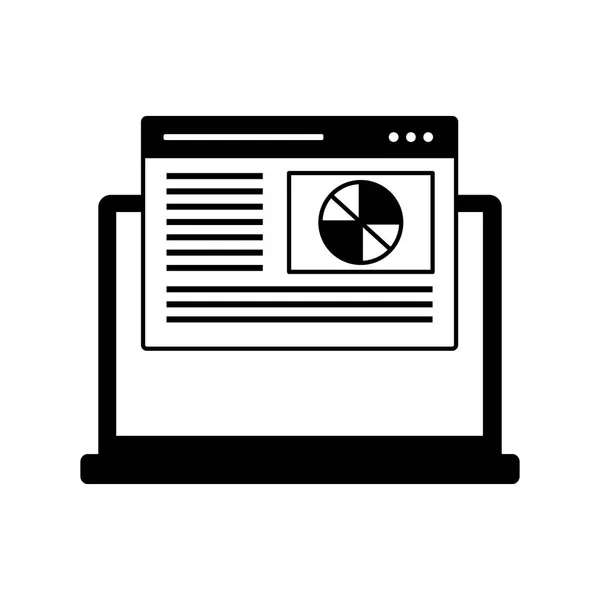 Laptop Documento Diagrama Motor Busca Otimização Vetor Ilustração — Vetor de Stock