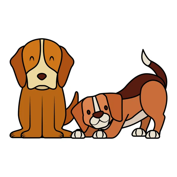 Chien Animal Compagnie Sur Fond Blanc Illustration Vectorielle — Image vectorielle