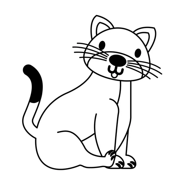 Gato Mascota Sobre Fondo Blanco Vector Ilustración — Vector de stock