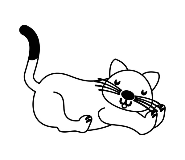 Kreslená Kočka Bílém Pozadí Vektorové Ilustrace Vektorové Ilustrace — Stockový vektor
