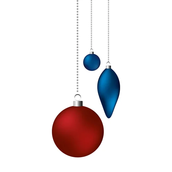 Decoração Natal Ornamento Bolas Vetor Ilustração — Vetor de Stock