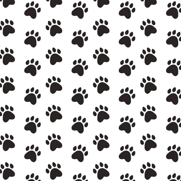 Black Paws Pet Background Pattern Vector Illustration — Stock Vector