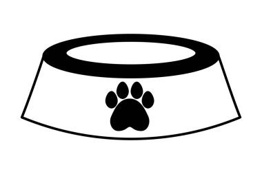 evde beslenen hayvan dükkan kase beyaz arka plan vektör çizim