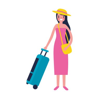 seyahat bavul tatil turist kadınla
