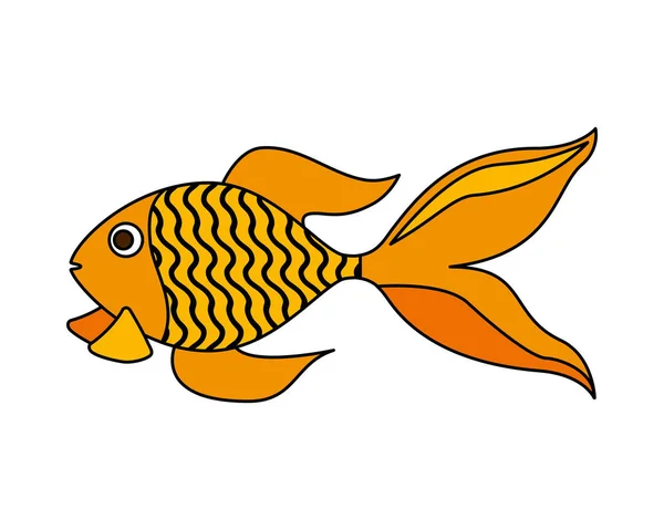 Goldfisch auf weißem Hintergrund — Stockvektor