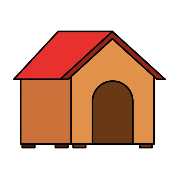 Wooden house pet on white background — Stock Vector