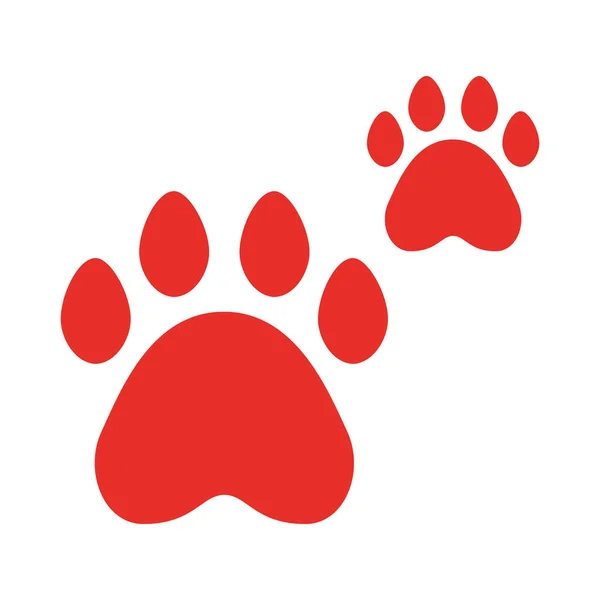 白い背景に赤い足ペット — ストックベクタ