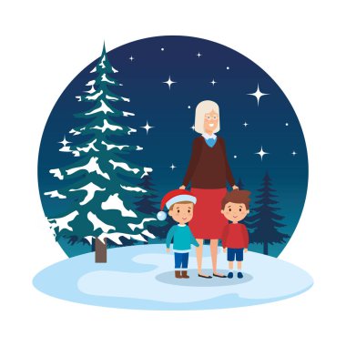 Büyükanne ve çimen çocuklar