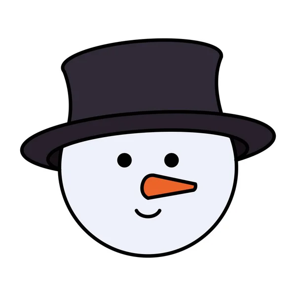 Милий сніговик голова різдвяний персонаж — стоковий вектор