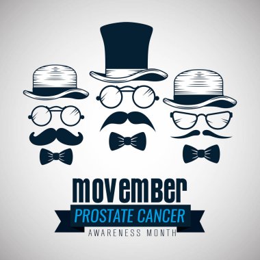 şapka ve gözlük movember için erkek bıyıklı