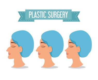 kadın beafora ve sonra plastik cerrahi işlem vektör şekil