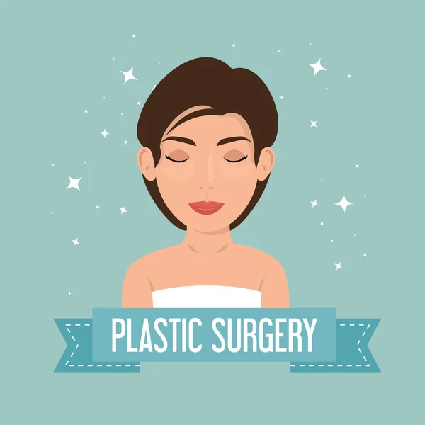 Vrouw Plastische Chirurgie Procesontwerp Vector Illustratie — Stockvector