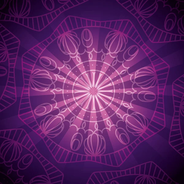 Feliz Festival Diwali Luzes Com Design Ilustração Vetorial Mandala — Vetor de Stock