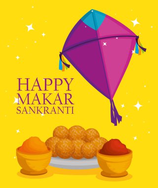 makar sankranti töreni için gıda ile uçurtma