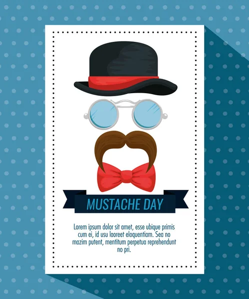带眼镜和胡子风格的男性帽子 — 图库矢量图片#