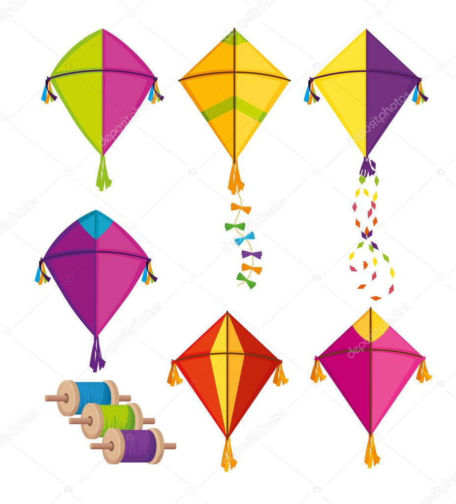 set makar sankranti kites to festival celebration