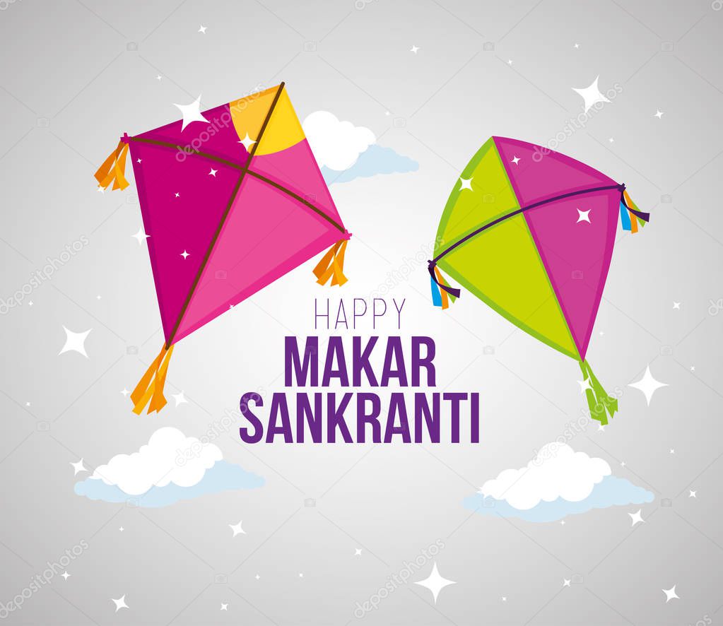 makar sankranti decoration with kites to ceremony