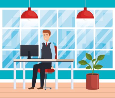 işadamı ile modern ofis