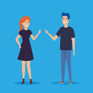 Çift avatar karakter simgeler