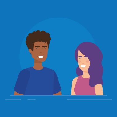 Çift avatar karakter simgeler