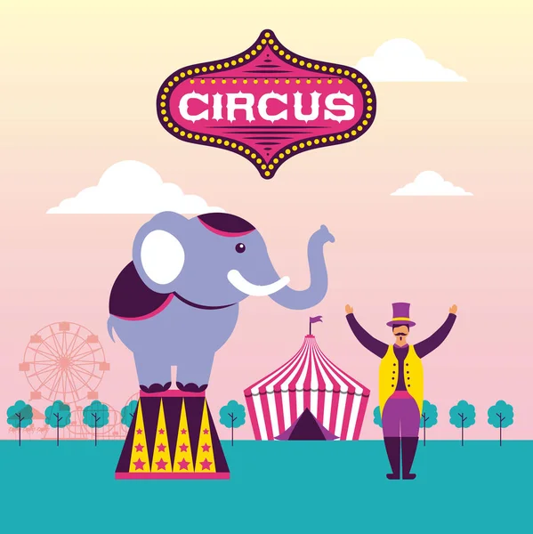 Circus διασκέδαση δίκαιη — Διανυσματικό Αρχείο