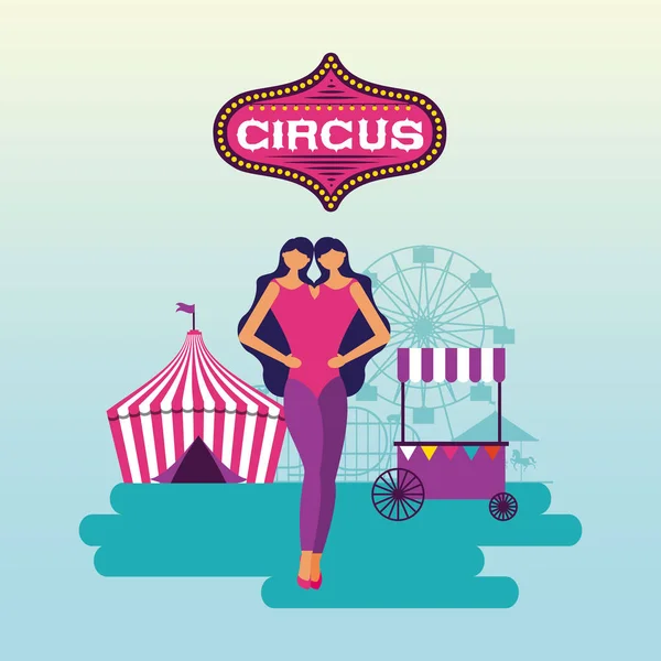 Circus διασκέδαση δίκαιη — Διανυσματικό Αρχείο