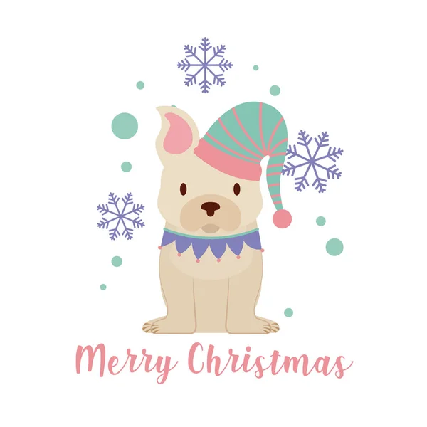 Chien joyeux carte de Noël — Image vectorielle