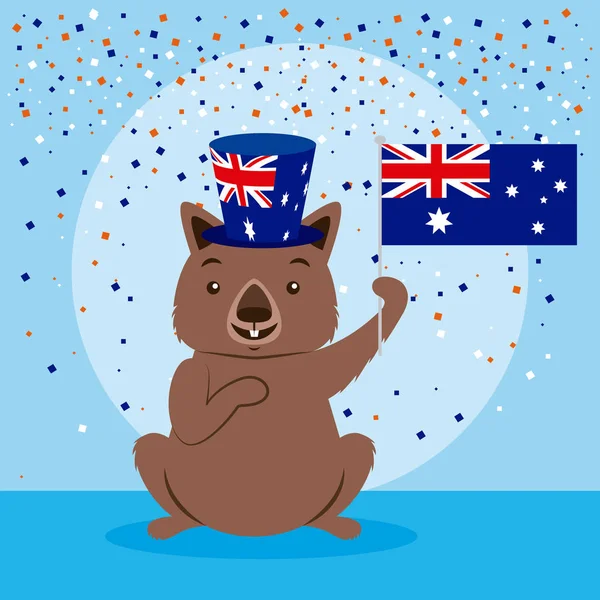 Hayvanlar Avustralya günü kutlama — Stok Vektör