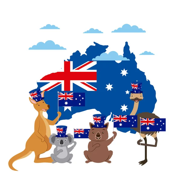 De viering van de dag van dieren Australië — Stockvector