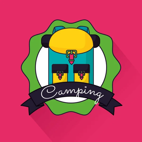 Camping summer relacionados — Vector de stock