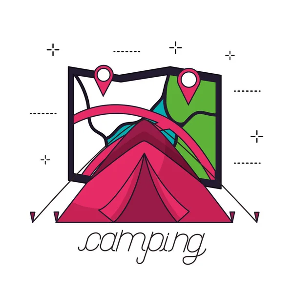 Camping sommar relaterade — Stock vektor