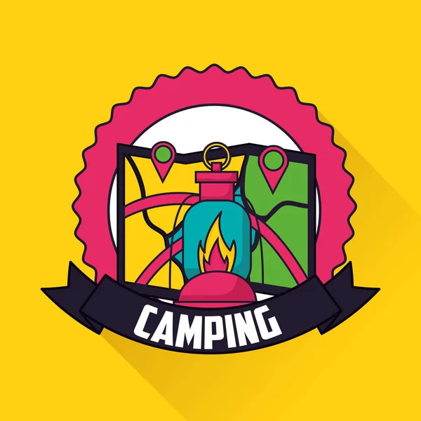 Camping été connexes — Image vectorielle