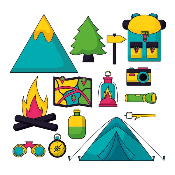 Camping summer related — Stock Vector