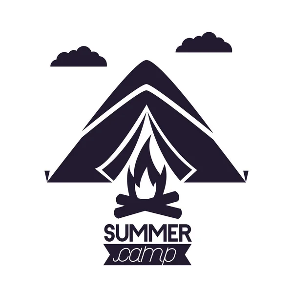 夏のキャンプ関連 — ストックベクタ