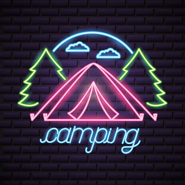 Camping verano relacionarse — Vector de stock