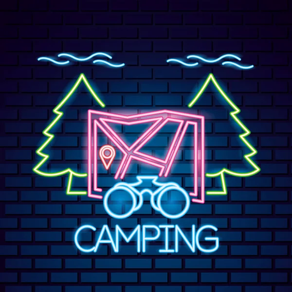 Camping verano relacionarse — Vector de stock