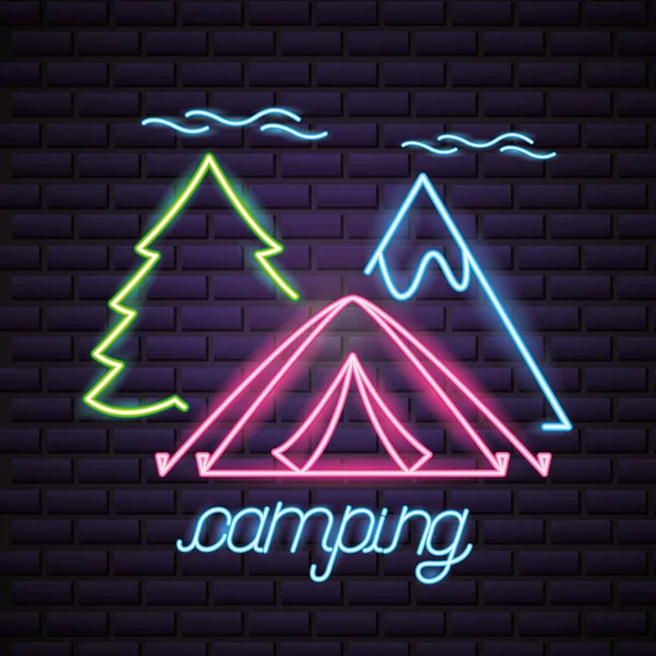 Camping verano relacionarse — Vector de stock