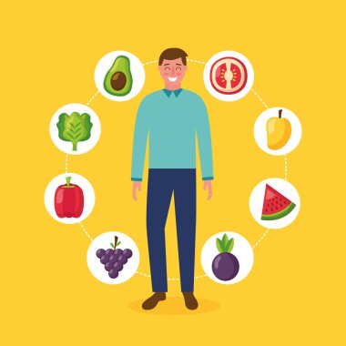 İnsanlar sağlıklı yiyecekler