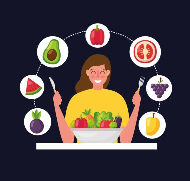 İnsanlar sağlıklı yiyecekler